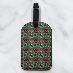 Retro 1880s Flowers Pattern 3 Nappa Leather Luggage Tag Rectangle