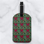 Retro 1880s Flowers Pattern 3 Nappa Leather Luggage Tag Rectangle Front