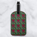 Retro 1880s Flowers Pattern 3 Nappa Leather Luggage Tag Rectangle Back