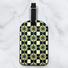 Royal Fractal Pattern Nappa Leather Luggage Tag Rectangle