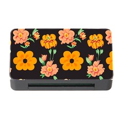 Retro 40s 50s Flowers Pattern Halloween 3 Memory Card Reader With Cf