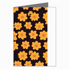 Retro 40s 50s Flowers Pattern Halloween 4 Greeting Cards (pkg Of 8)
