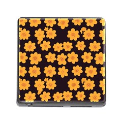 Retro 40s 50s Flowers Pattern Halloween 4 Memory Card Reader (square 5 Slot)