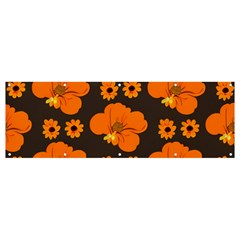 Retro 40s 50s Flowers Pattern Halloween 2 Banner And Sign 12  X 4 