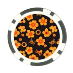 Retro 40s 50s Flowers Pattern Halloween Poker Chip Card Guard Back