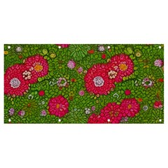 Mid Century Retro Floral 1970s 1960s Pattern 88 Banner And Sign 8  X 4 