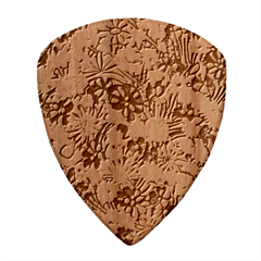 Mid Century Retro Floral 1970s 1960s Pattern 90 Wood Guitar Pick (set Of 10)