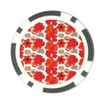 Mid Century Retro Floral 1970s 1960s Pattern 91 Poker Chip Card Guard (10 pack) Back
