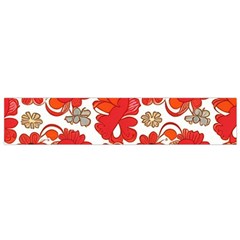 Mid Century Retro Floral 1970s 1960s Pattern 91 Small Premium Plush Fleece Scarf