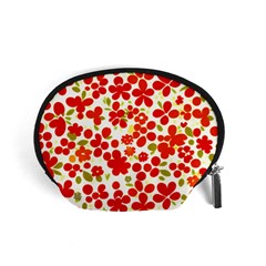 Mid Century Retro Floral 1970s 1960s Pattern 92 Accessory Pouch (small)