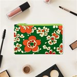 Mid Century Retro Floral 1970s 1960s Pattern 94 Cosmetic Bag (XS) Front