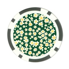 Mid Century Retro Floral 1970s 1960s Pattern 93 Poker Chip Card Guard