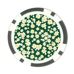 Mid Century Retro Floral 1970s 1960s Pattern 93 Poker Chip Card Guard Front
