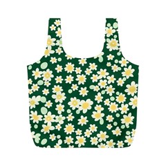 Mid Century Retro Floral 1970s 1960s Pattern 93 Full Print Recycle Bag (m)