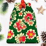 Retro 40s 50s Mexico Flowers Pattern 2 Bell Ornament (Two Sides) Back