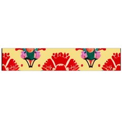 Retro 40s 50s Mexico Flowers Pattern 4 Large Premium Plush Fleece Scarf 