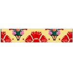 Retro 40s 50s Mexico Flowers Pattern 4 Large Premium Plush Fleece Scarf  Back