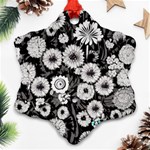 Mid Century Retro Floral 1970s 1960s Pattern 87 Mid Century Retro Floral 1970s 1960s Pattern 86 Snowflake Ornament (Two Sides) Back