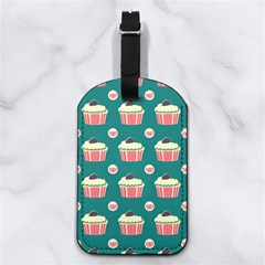 Retro 40s 50s Cupcake Pattern 2 Nappa Leather Luggage Tag Rectangle