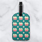 Retro 40s 50s Cupcake Pattern 2 Nappa Leather Luggage Tag Rectangle Back