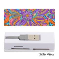 Mid Century Retro Floral 1970s 1960s Pattern 75 Memory Card Reader (stick)