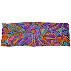 Mid Century Retro Floral 1970s 1960s Pattern 75 21 x60  Body Pillow Case Dakimakura (two Sides)