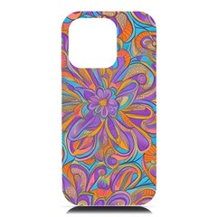 Mid Century Retro Floral 1970s 1960s Pattern 75 Iphone 16 Pro Max Black Uv Print Pc Hardshell Case