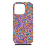 Mid Century Retro Floral 1970s 1960s Pattern 75 iPhone 16 Pro Max Black UV Print PC Hardshell Case Front