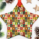 Template Christmas Pattern Star Ornament (Two Sides) Back