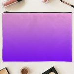 Cotton Candy Pink To Indigo Violet Linear Gradient Cosmetic Bag (XXXL) Front