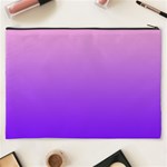 Cotton Candy Pink To Indigo Violet Linear Gradient Cosmetic Bag (XXXL) Back