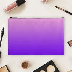 Cotton Candy Pink To Indigo Violet Linear Gradient Cosmetic Bag (large)
