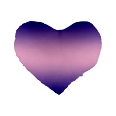 Navy Blue To Cotton Candy Pink Bilinear Gradient Standard 16  Premium Heart Shape Cushions