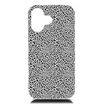 Black White Leopard iPhone 16 Black UV Print PC Hardshell Case Front