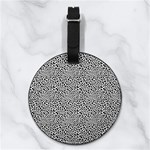 Black White Leopard Nappa Leather Luggage Tag Round Back