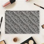 Silver Leopard Cosmetic Bag (Large) Front