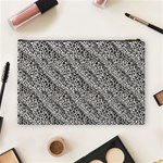 Silver Leopard Cosmetic Bag (Large) Back
