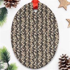 Beige Snake Pattern Ornament (oval)