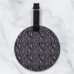 Brown Giraffe Pattern Nappa Leather Luggage Tag Round Front