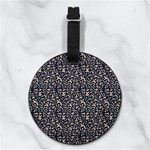Brown Giraffe Pattern Nappa Leather Luggage Tag Round Back