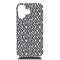 Black White Snake Pattern Iphone 16 Black Uv Print Pc Hardshell Case