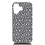 Black White Snake Pattern iPhone 16 Black UV Print PC Hardshell Case Front