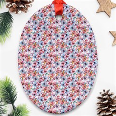 Floral Mix Oval Ornament (two Sides)