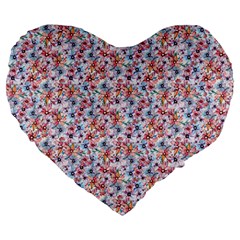 Floral Mix Large 19  Premium Heart Shape Cushions