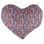 Floral Mix Large 19  Premium Heart Shape Cushions Front