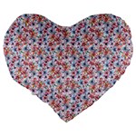 Floral Mix Large 19  Premium Heart Shape Cushions Back