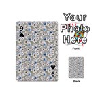 Grey Roses Playing Cards 54 Designs (Mini) Front - Spade9