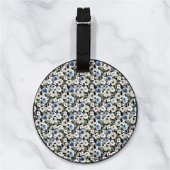 Roses Nappa Leather Luggage Tag Round