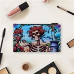 Grateful Dead Hippie Peace Roses Rock Music Legend Cosmetic Bag (Small) Back