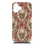 Skull And Roses Flowee Flora Floral Patterns Pattern iPhone 16 Plus Black UV Print PC Hardshell Case Front